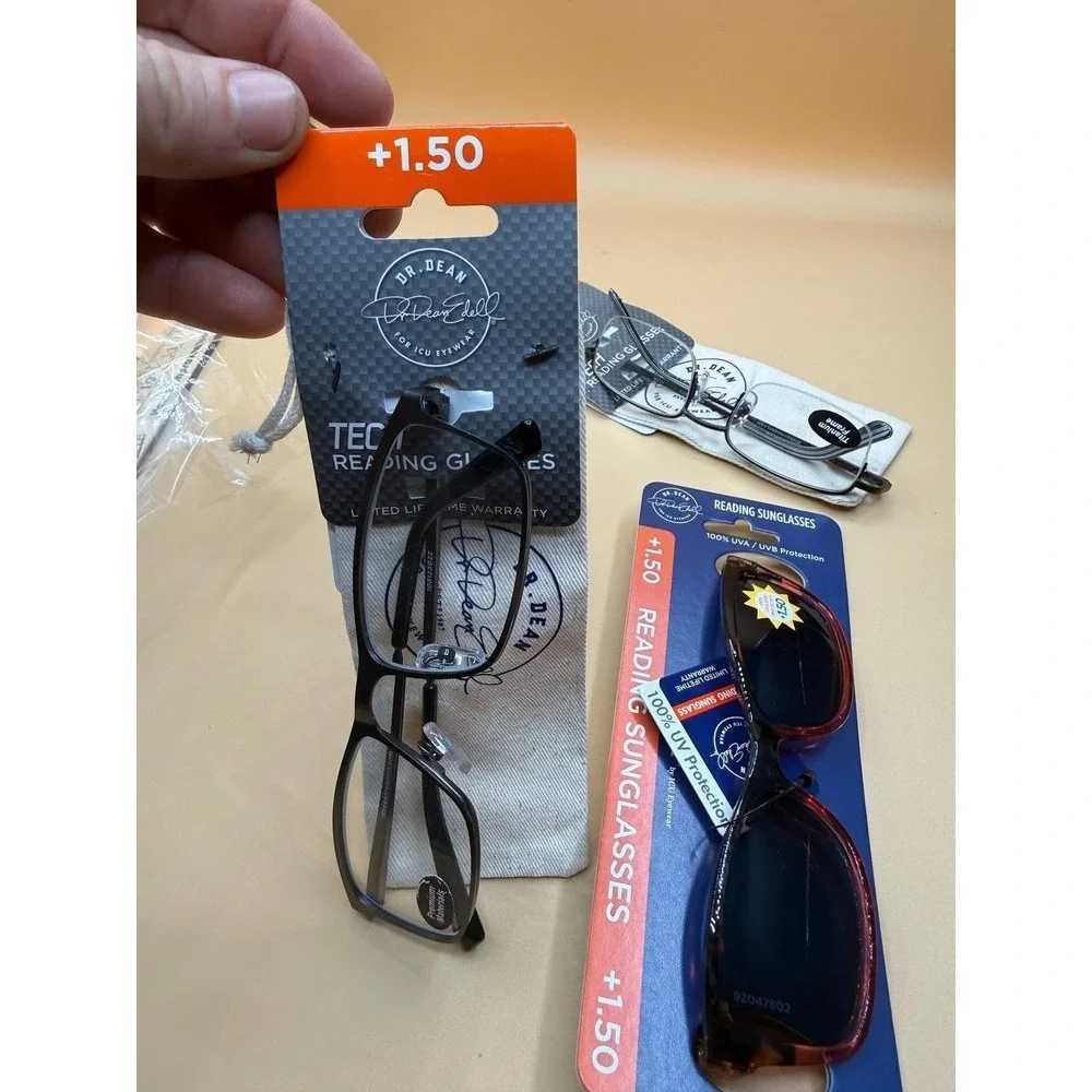Lot of 3 Dr. Dean ICU‎ Tech Eyewear Reading Glasses/Reading Sunglasses +1.50